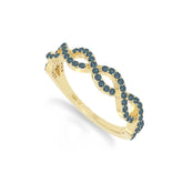 natural london blue topaz twisted wedding band rings in yellow gold vermeil